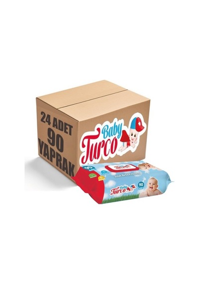Baby Turco Islak Havlu Mendil Klasik 90 Yaprak 24 Paket Plastik Kapaklı