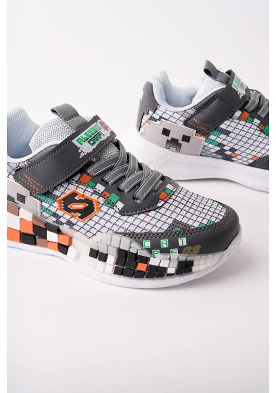 Muggo Block Renkli Blok Tabanlı Cırtlı Ve Bağcıklı Çocuk Sneaker Spor Ayakkabı Gri Muggo Block Renkli Blok Tabanlı Cırtlı Ve Bağcıklı Çocuk Sneaker Spor Ayakkabı Gri