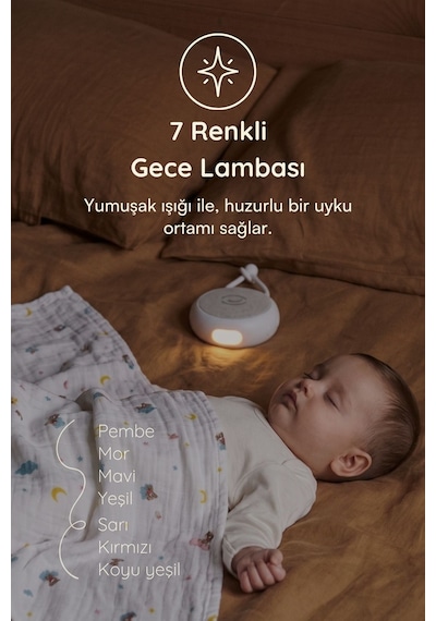 Zuzu Uyku Arkadaşı - Beyaz Gürültü Cihazı | 33 Sesli, Pışpışlı ve Ninnili | Radyasyon İçermeyen Bebek Uyku Arkadaşı