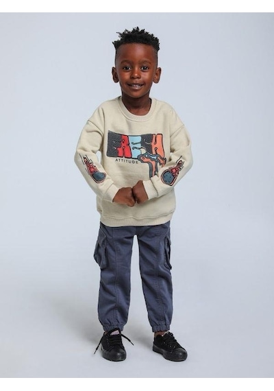 Jack Lions Erkek Bebek Fresh Dokulu İnce Şardonlu 3 İplik Sweatshirt-14748 Bej