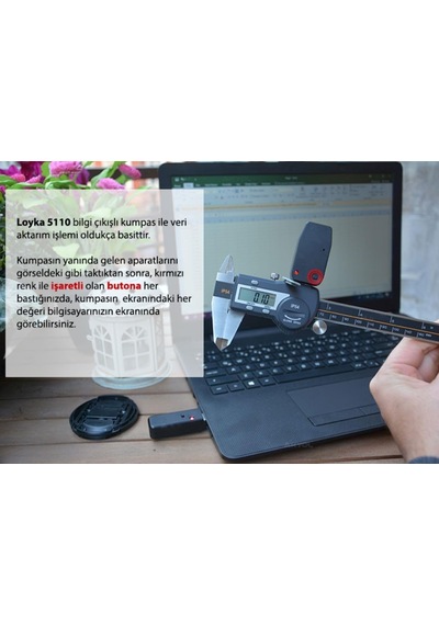 Loyka B5110-150 Bilgi Çıkışlı Dijital Kumpas 0-150mm Ip54 Korumalı