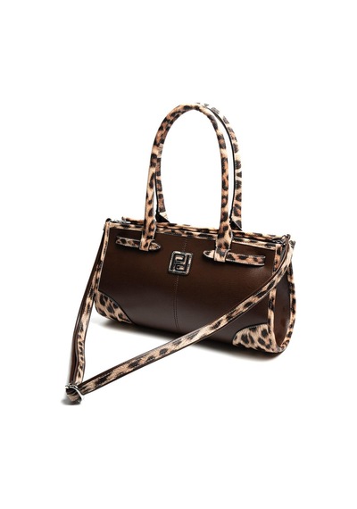 Silver Polo Sp1261 Kadın El Çantası Düz Kahve-leopar Taba