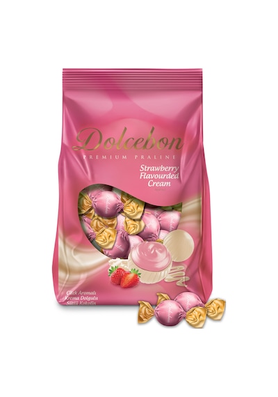Dolcebon Çilek Aromalı Kremalı Praline 1000 Gr. 1 Paket