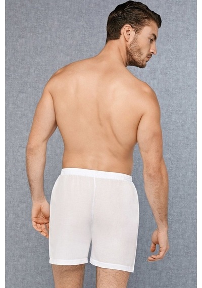 Doreanse Erkek lu Dokuma Kumaş Uzun Bol Paça Boxer 1525 (539992461) Beyaz