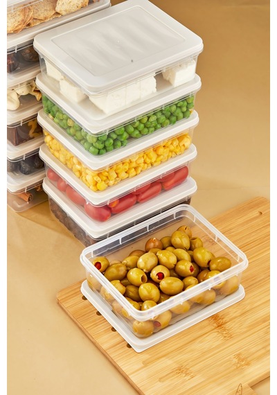 Multi Box 12 Li Set Saklama Kabı Seti - Dondurucu & Mikrodalga Uyumlu Krem