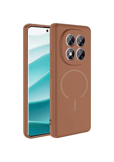 Xiaomi Redmi Note 14 Pro 5g Kılıf Magsafe Destekli Kamera Korumalı Yumuşak Silikon Pazarplus Kahverengi
