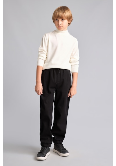 Defacto Jogger Fit Esnek Bel Rahat Kalıp Lastikli Paça Pantolon Erkek Çocuk F1976a826wnbk81 Siyah-bk81