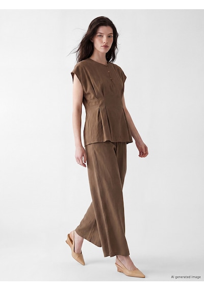 Lcw Comfort Haki Bisiklet Yaka Peplum Bluz
