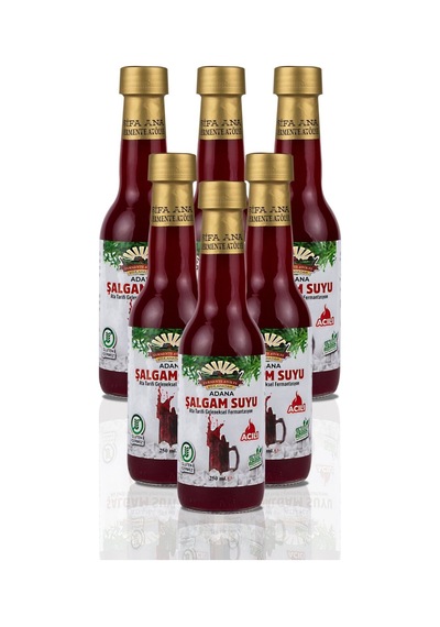 6 Adet Adana Şalgamı 250ml. Cam Şişede Acılı