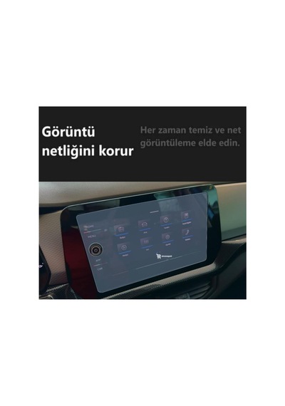Volkswagen T-cross Uyumlu 8 İnç Multimedya Araç Ekran Koruyucu Nano 9h Kırılmaz Şeffaf