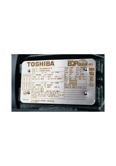 Toshiba Eqp Global Sd 2 Hp 1.5 Kw 1750 Rpm Nema 145t Elektrik Motoru 0024sdsr41a-p