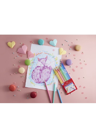 Faber-Castell Pastel Renkler Üçgen Boya Kalemi 12'li