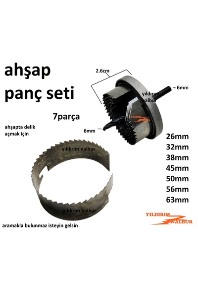Ahşap Panç Seti 7 Parça Pratik Set Pratik Delik Açma Testeresi