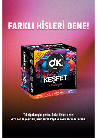 Okey Keşfet Prezervatif 45'li
