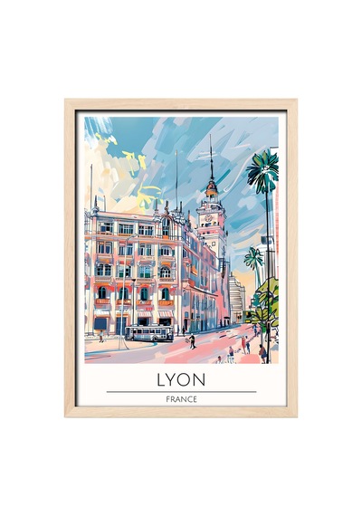 Lyon France Ahşap Çerçeveli Dekoratif Duvar Tablosu Ahşap 01