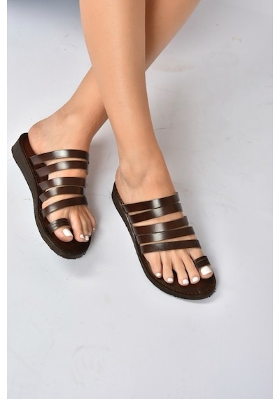 Fox Shoes Kahverengi Hakiki Deri Kadın Sandalet K374680203 Fox Shoes Kahverengi Hakiki Deri Kadın Sandalet K374680203