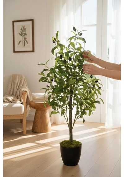 Yapay Zeytin Ağacı 85cm Doğal Görünümlü Yapay Ağaç Yeşil