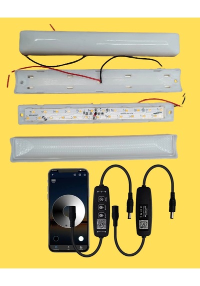10 Adet 24 Volt 4 Watt 3000k Günışığı Samsung Ledli Pergola Bluetooth Telefon Kontrollü Dimmer Set Beyaz