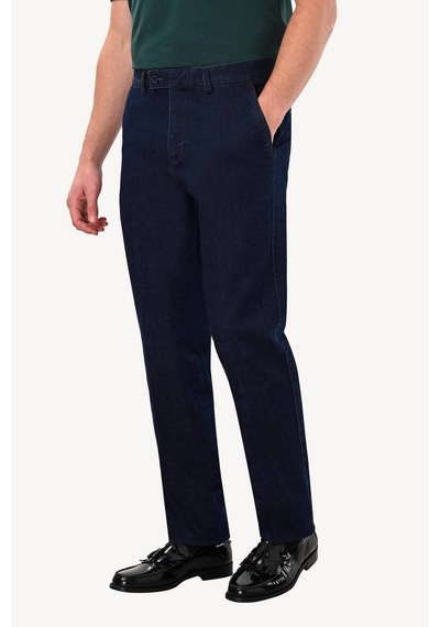 Ysf Erkek Lacivert Regular Fit Yan Cep Kot Spor Pantolon
