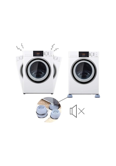 İsgstore Gürültü Engelleyici Ve Kaymaz Titreşim Önleyici Kauçuk Ayak Pedleri Çamaşır Makinesi Stoper 4'lü Set