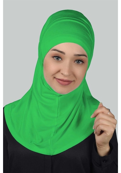 Altobeh İkili Set Pratik Eşarp Hazır Türban Ve Hijab Tesettür Bonesi Açık Yeşil