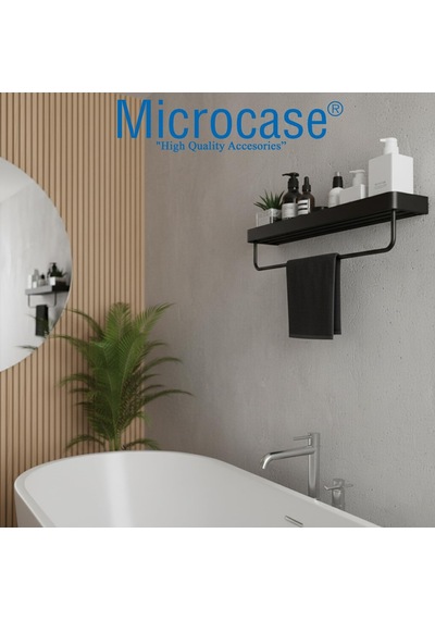 Çok Amaçlı Modern Duvar Rafı Ve Havlu Askılığı Banyo Mutfak Malzeme Düzenleyici Siyah Al5340 Diğer