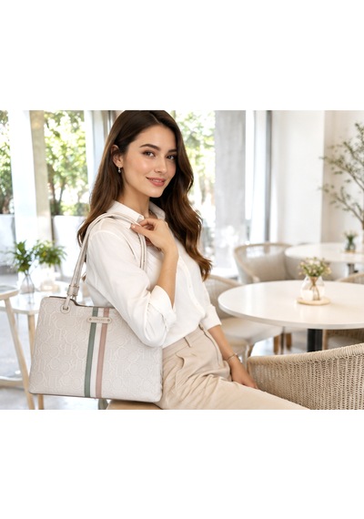 Guja C3030 Kadın Baskılı Omuz Çantası Bej