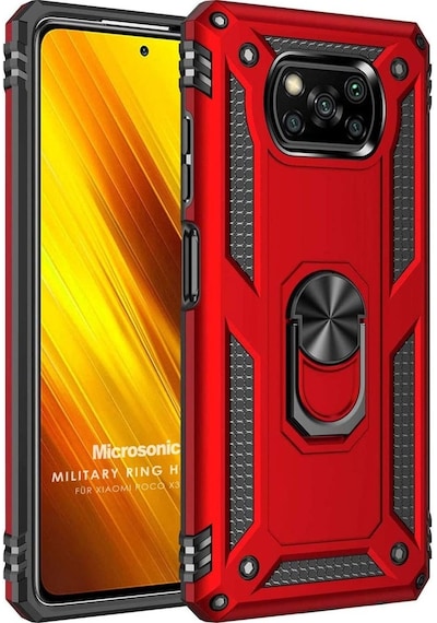 Xiaomi Poco X3 Pro Kilif Zirhli Standli Yüzüklü Tank Kapak 406470204