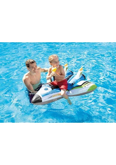 Intex 57536 Su Tabancalı Mavi Uçak Şişme Çocuk Binici 117cm Çok Renkli
