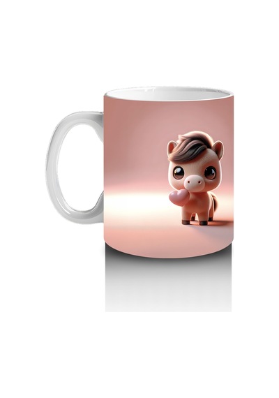 Çocuklara Sütü Sevdiren Minik Pony Kupa Bardak Renkli