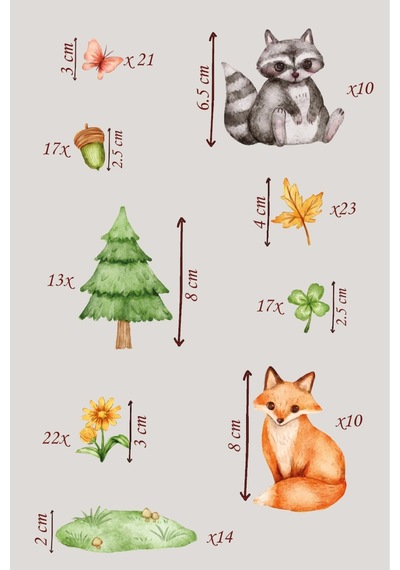 Hayvanlar Çocuk Odası Sticker Seti