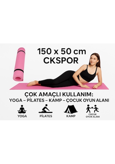 Pilates Ve Yoga Matı Kaymaz Fitness Minderi, Evde Spor Ve Kardiyo Egzersiz Matı Pembe
