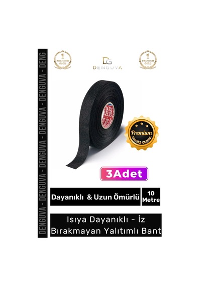 Premium Isıya Dayanıklı Aşınma Direnci Kalıntı Bırakmayan Alev Geciktirici 10mt Yalıtım Bant 3 Adet