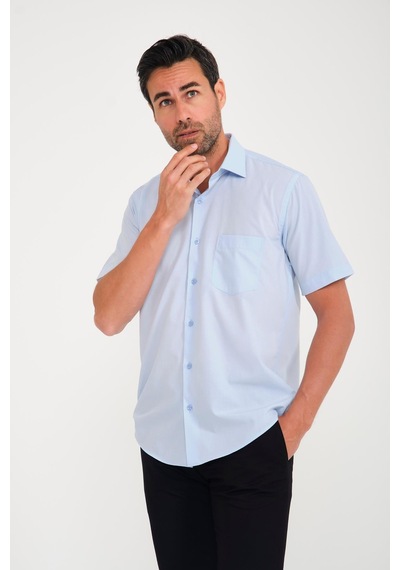 Klasik Kısa Kol Terry Cotton Hediye Kutulu Erkek Gömlek Fs-000763 - Ö821 Mavi-1680
