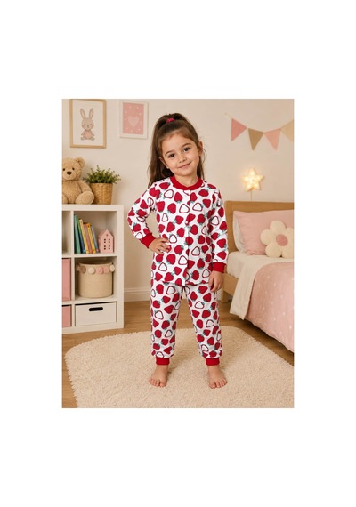 Melfa Kız Çocuk Pijama Takımı Kırmızı