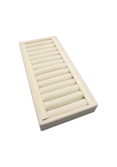 Yerli Üretim Süet Kumaş Krem Renk 25 Cm / 11,5 Cm Kelepçe-bileklik Sergileme Standı Çok Renkli