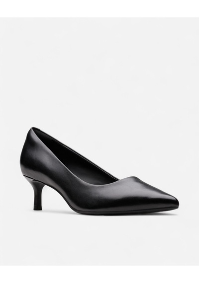 Clarks Zarey Court Black Leather, M 3 Kadın Siyah Topuklu Ayakkabı 26183156 siyah