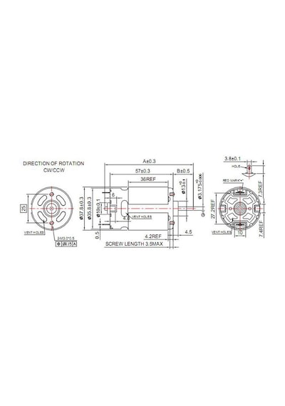 Rs 555 36 Mm 12 Volt Dc Motor Fırçalı Motor
