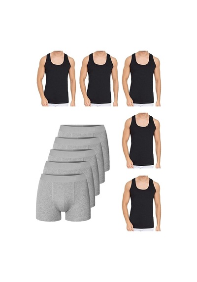 10 Parça Atlet ve Boxer Takımı Ekonomik Paket 5 Boxer 5 Atlet 001