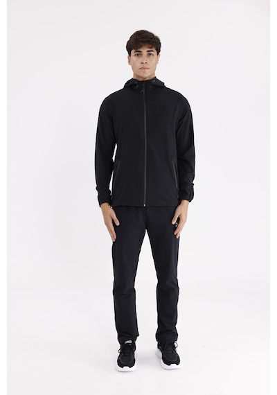 Rowinger Boncuk İşleme Detaylı Rahat Kalıp Şehir Stili Kapüşonlu Sweatshirt Black