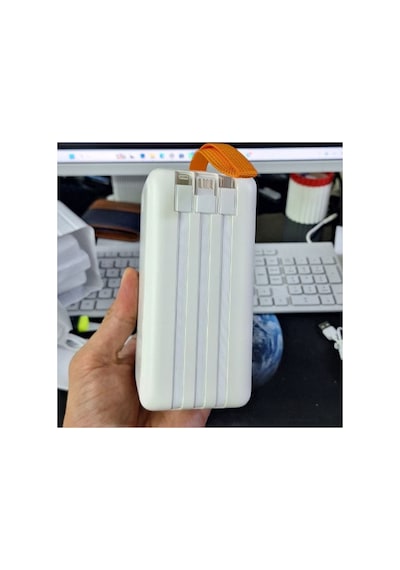 60000 Mah 22.5w Hızlı Şarj Powerbank 6 Çıkışlı Dahili 3 Kablolu Led Fenerli Dijital Göstergeli- Re-f406 Diğer