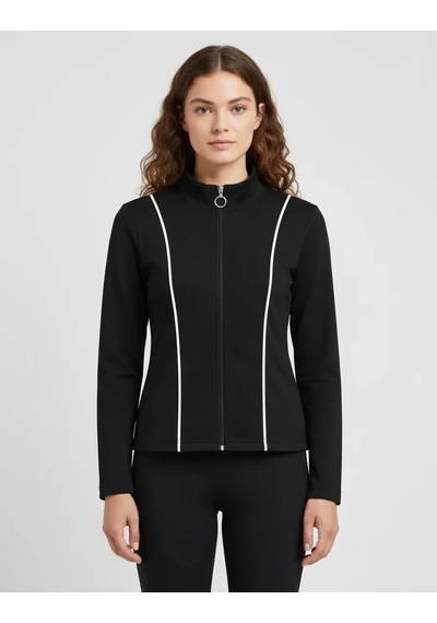 Nazzain Biye Detay Dar Kesim Sweatshirt Siyah