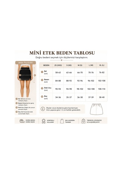 Poswicon Mykonos Fırfırlı Yüksek Bel Mini Şort Etek Siyah