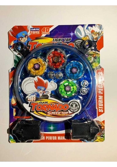 Metal Işıklı Sahalı Arenalı Beyblade 4'lü