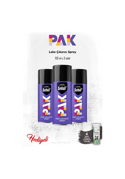 Selsil 3 Adet Pak Leke Çıkarıcı Sprey 150 Ml Ve Rosie Pamuk