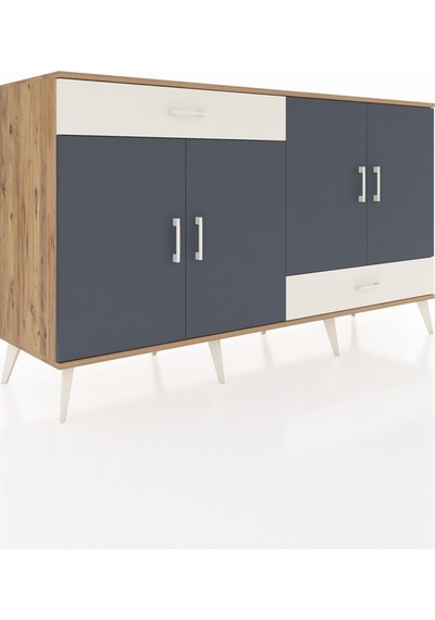 Hyperion Konsol 5 Raflı 2 Çekmeceli 4 Kapaklı 176x44x99 Çam-antra Çam-antrasit/aytaşı Hyperion Konsol 5 Raflı 2 Çekmeceli 4 Kapaklı 176x44x99 Çam-antra Çam-antrasit/aytaşı