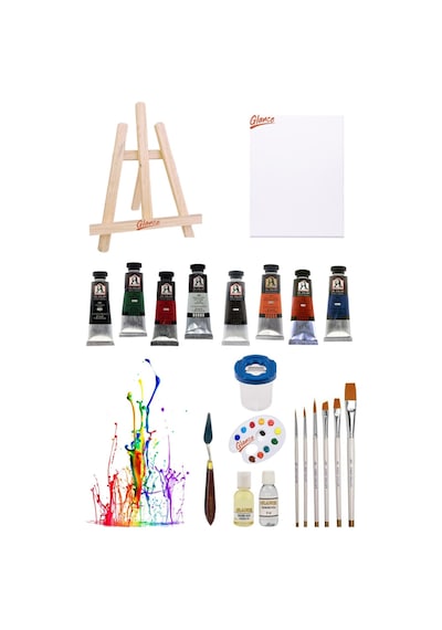 Masaüstü Şövale Keep Smile 6'lı Fırça  Südor Mona Lisa 37 Ml 10'lu Yağlı Boya Seti