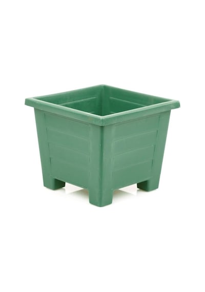 Omnipazar Sy-5848 Dekoratif Plastik Kare Ayaklı Saksı 30 Lt Yeşil 6 Adet 6 Adet