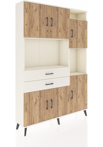 Arges Dolap 9 Raflı 2 Çekmeceli 6 Kapaklı 132x30x195 Aytaşı-ç... Aytaşı
