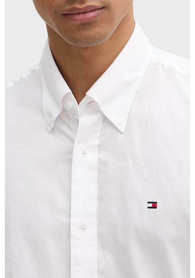 Tommy Hilfiger % 100 Pamuk Regular Fit Düğmeli Yaka Gömlek Erkek Gömlek Mw0mw42936 Ybr Beyaz